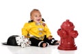 Happy Baby Fireman Royalty Free Stock Photo