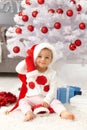 Happy baby girl at christmas time Royalty Free Stock Photo