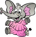 Happy Baby Girl Elephant in Pajamas Royalty Free Stock Photo