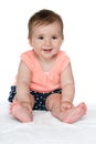 Happy baby girl on the white Royalty Free Stock Photo