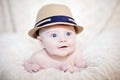 Happy baby in hat