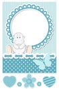 Happy baby hippo blue scrapbook set