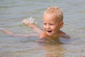 Happy baby at the sea Royalty Free Stock Photo