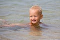 Happy baby at the sea Royalty Free Stock Photo