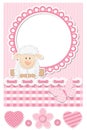 Happy baby sheep pink scrapbook set