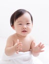 Happy baby smile and applaud Royalty Free Stock Photo