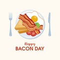 Happy Bacon Day vector Royalty Free Stock Photo