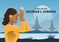 Happy Galungan Kuningan Day Temple