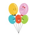 happy balloon family. Vector illustration decorative design