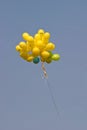  Happy faces on some balloons raised in air