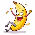 Happy banana character with expressive features Royalty Free Stock Photo