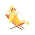 Happy banana sitting in a chaise longue