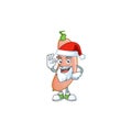 Happy banana squash in Santa costume mascot style