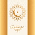 Happy barawafat wishes card decorative background