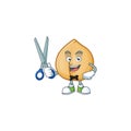 Happy Barber chickpeas mascot cartoon character style