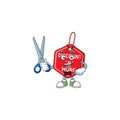 Happy Barber christmas discount tag mascot cartoon character style
