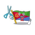 Happy Barber flag eritrea mascot cartoon character style