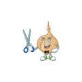 Happy Barber jicama mascot cartoon character style