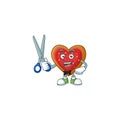 Happy Barber love cookies mascot cartoon character style