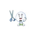 Happy Barber snowball mascot cartoon character style