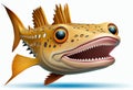 Happy barracuda with widely opened mouth Royalty Free Stock Photo