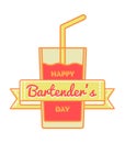 Happy Bartenders day greeting emblem