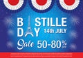 Happy Bastille Day Celebration Banner