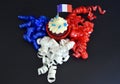 Happy Bastille Day cupcake with red, white and blue french flag Royalty Free Stock Photo