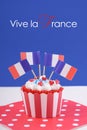 Happy Bastille Day cupcake. Royalty Free Stock Photo