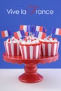 Happy Bastille Day cupcakes. Royalty Free Stock Photo