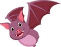 Happy Bat cartoon flying