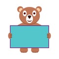 Happy bear holding a empty frame. Vector illustration Royalty Free Stock Photo