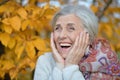 Happy beautifil elderly woman posing Royalty Free Stock Photo