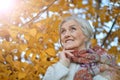 Portrait of a happy beautifil elderly woman posing Royalty Free Stock Photo