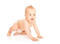 Happy beautiful baby in a diaper isolated Royalty Free Stock Photo