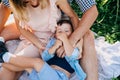 Happy family enjoying together in summer day Royalty Free Stock Photo