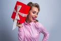 Happy woman with gift