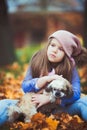 Beautiful girl with her dog