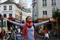 Happy beautiful girl on Montmartre