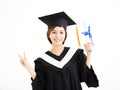 Happy beautiful young asian graduate Royalty Free Stock Photo