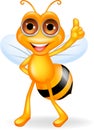 Happy bee cartoon Royalty Free Stock Photo