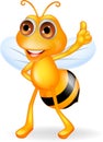Happy bee cartoon Royalty Free Stock Photo