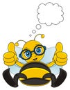 Happy bee sit and thinking Royalty Free Stock Photo