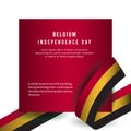 Happy Belgium Independence Day Celebration Poster Vector Template Design Illustration