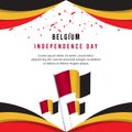 Happy Belgium Independence Day Celebration Poster Vector Template Design Illustration