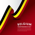 Happy Belgium Independence Day Celebrations Vector Template Design Illustration