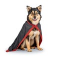 Happy Big Dog Wearing Superhero Cape