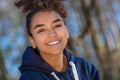 Happy Biracial Mixed Race African American Girl Teenager Smiling With Perfect Teeth Royalty Free Stock Photo