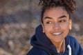 Happy Biracial Mixed Race African American Girl Teenager Smiling With Perfect Teeth Royalty Free Stock Photo