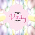 Happy Birhday Background with Colorful Balloons